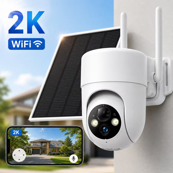 WIFI 2K Solar Security Camera Wireless Outdoor – 360° Smart Surveillance Camera