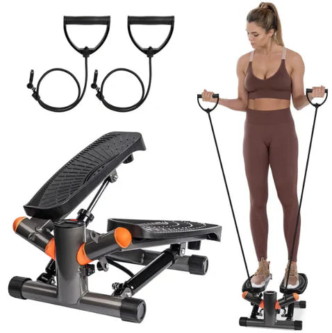Mini Stair Stepper for Exercise at Home Stair Stepper with Resistance Bands Exercise Equipment for Home Stair Climber Stepper Machine for Home Gym Cardio Equipment for Full Body Workout